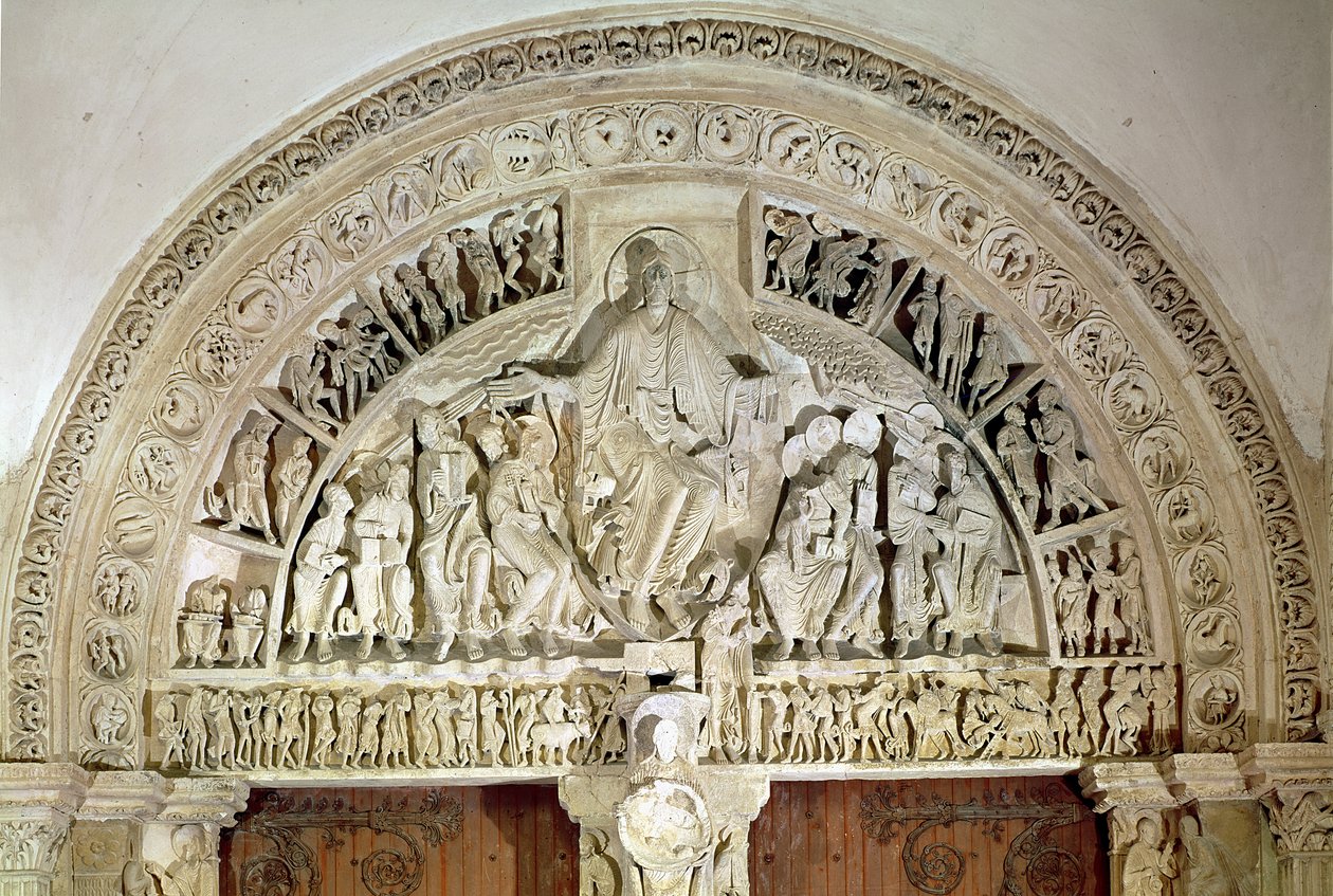 Pinsen, fra centralportalens tympanon, ca. 1120 af French School