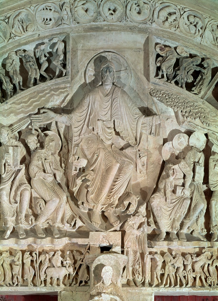 Pinsen, fra centralportalens tympanon, ca. 1120 af French School
