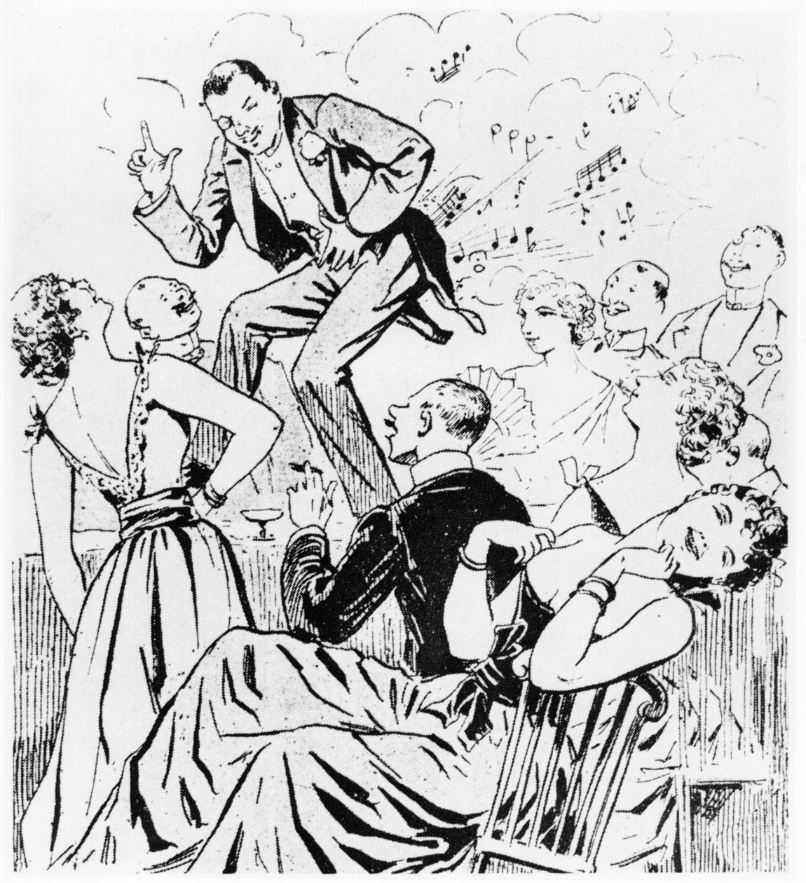 The Petomane, illustration til Paris qui rit fra Le Ventomane, tegneseriemonolog af E. Grenet-Dancourt, Paris, 1893 af French School