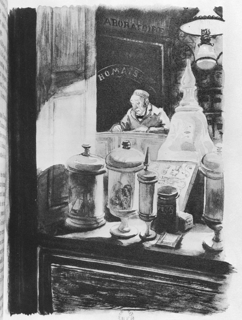 The Pharmacist Homais, illustration fra 