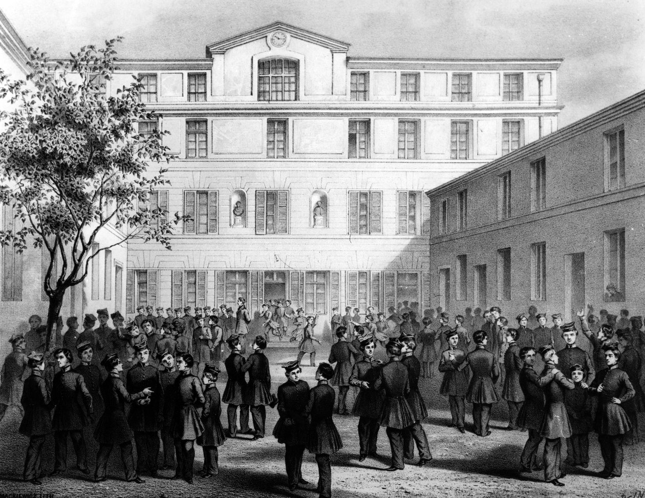 Den polske skole i Boulevard Batignolles, Paris, ca. 1850 af French School
