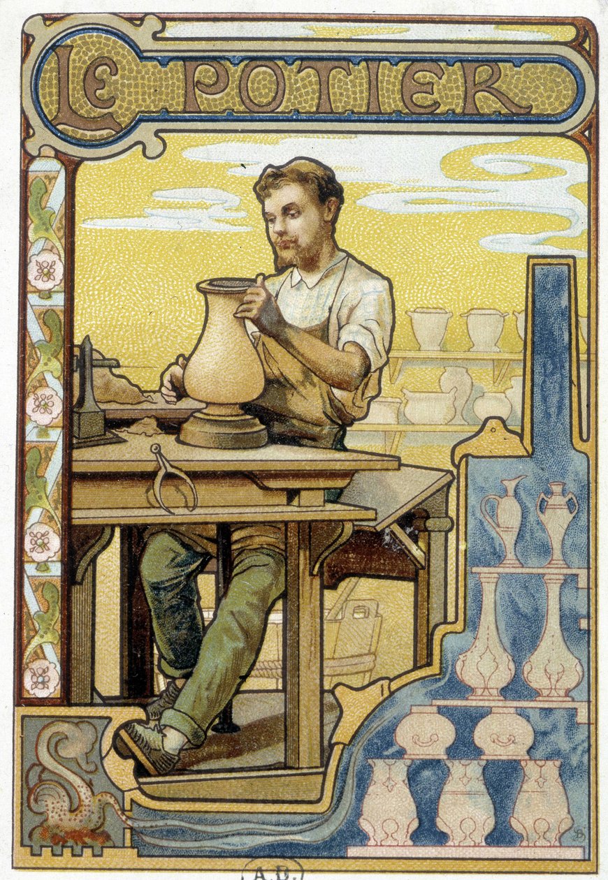 The Potter - chromo. af French School