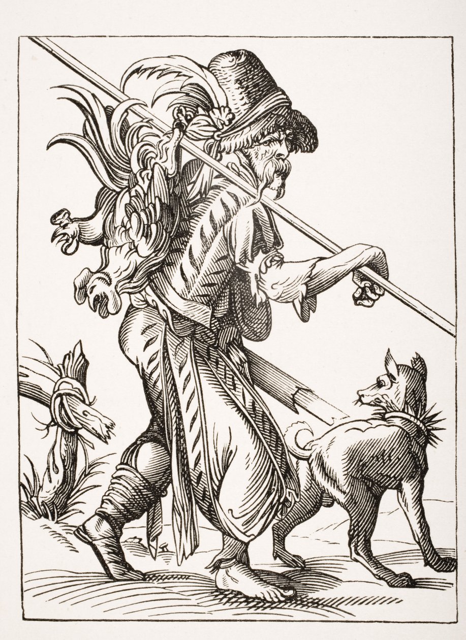 The Poulterer, efter en illustration fra det 16. århundrede tegnet og indgraveret af Jost Amman (1539-91) fra 