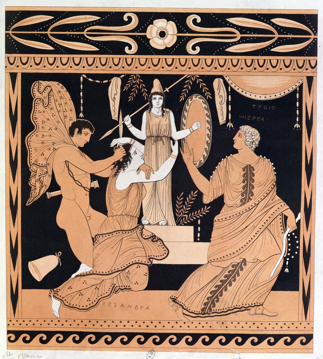 The Rape of Cassandra af Ajax, illustration fra en gammel græsk vase af French School