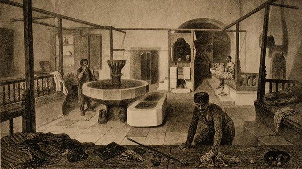 Hvilerummet i Tartar Baths, pub. af Auguste Bry af French School