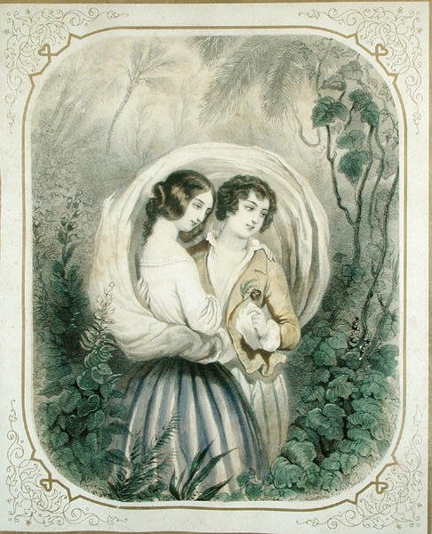 The Return from the Walk, fra Paul et Virginie af Henri Bernardin de Saint-Pierre (1737-1814) af French School
