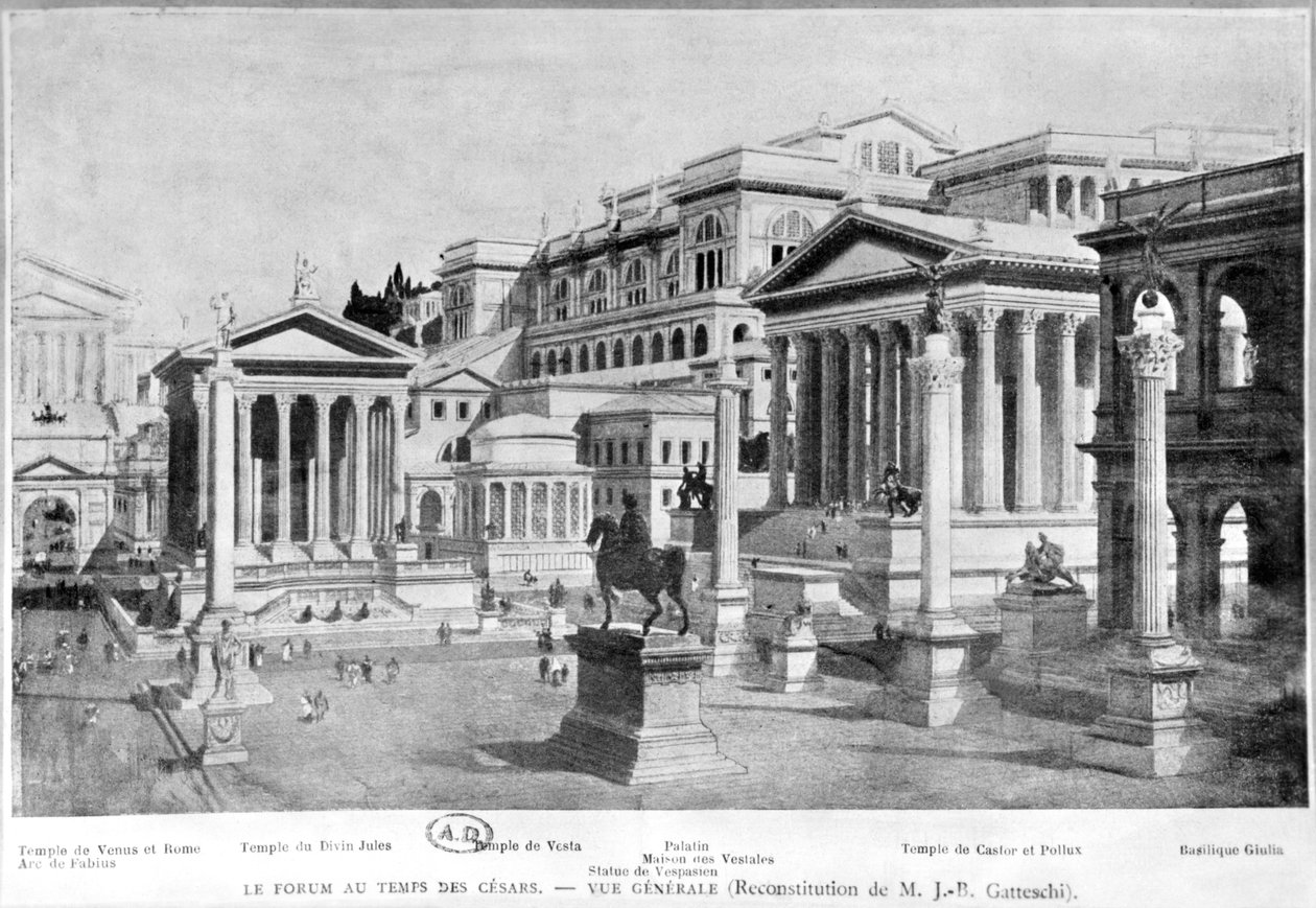 Det romerske forum for antikken, rekonstruktion af Giambattista Gatteschi af French School