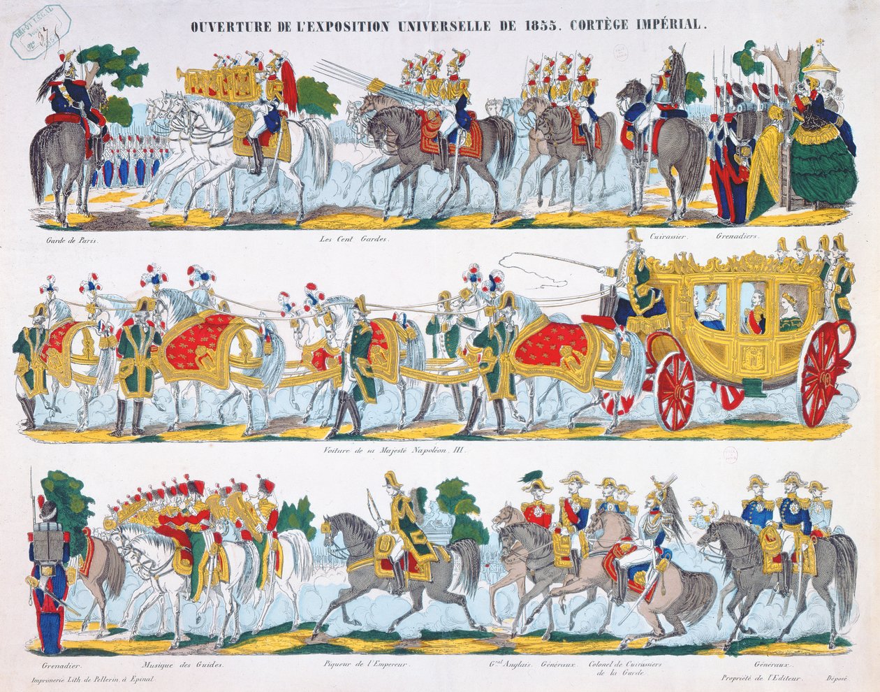 Royal Cortege ved indvielsen af Exposition Universelle i 1855 af French School
