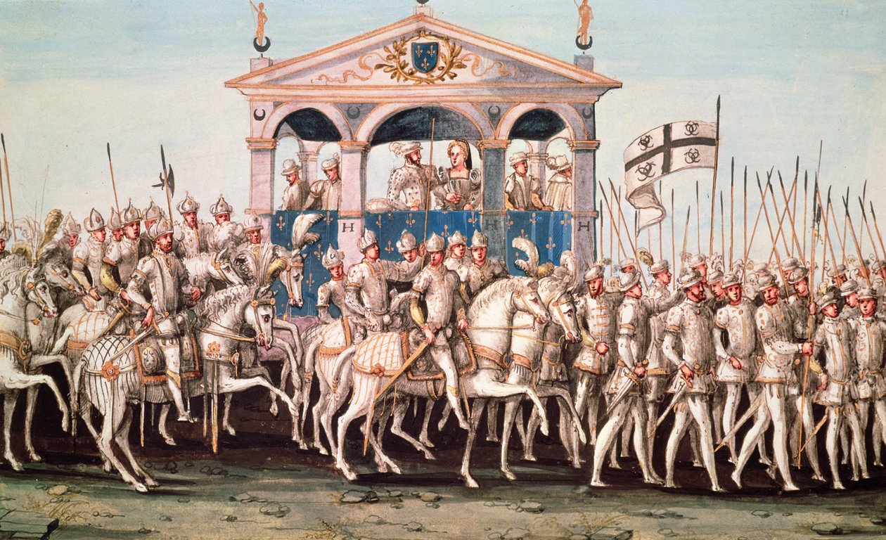 The Royal Entry Festival of Henri II (1519-59) til Rouen, 1. oktober 1550 af French School