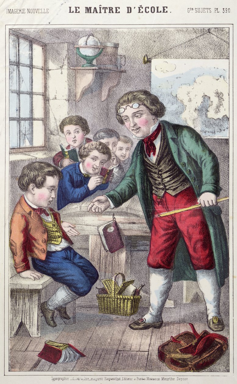 Skolemesteren, c.1860-70 af French School