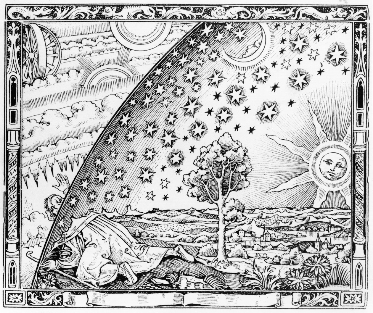 The Scientist Leaving the World, i stil med ca. 1520, fra LAtmosphere meteorologie populaire, udgivet Paris, 1888 af French School