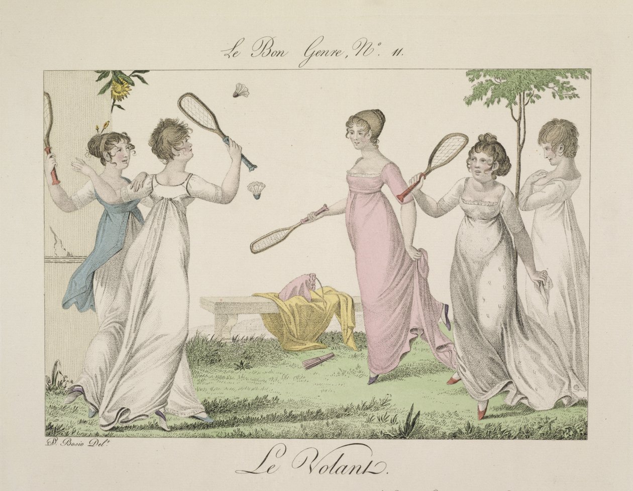 The Shuttlecock, plade 11 fra Le Bon Genre, 1802 af French School
