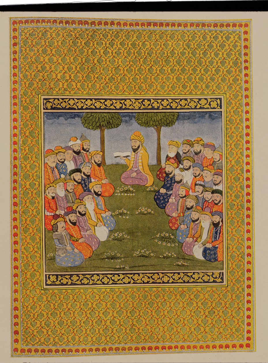 The Skylights of Knowledge and History, illustration til The Arabian Nights, 1895 (farvegravering) af French School