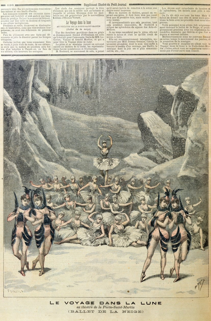 Sneballetten, fra Voyage dans la Lune af Jacques Offenbach (1819-90) fra Le Petit Journal, 16. april 1892 af French School