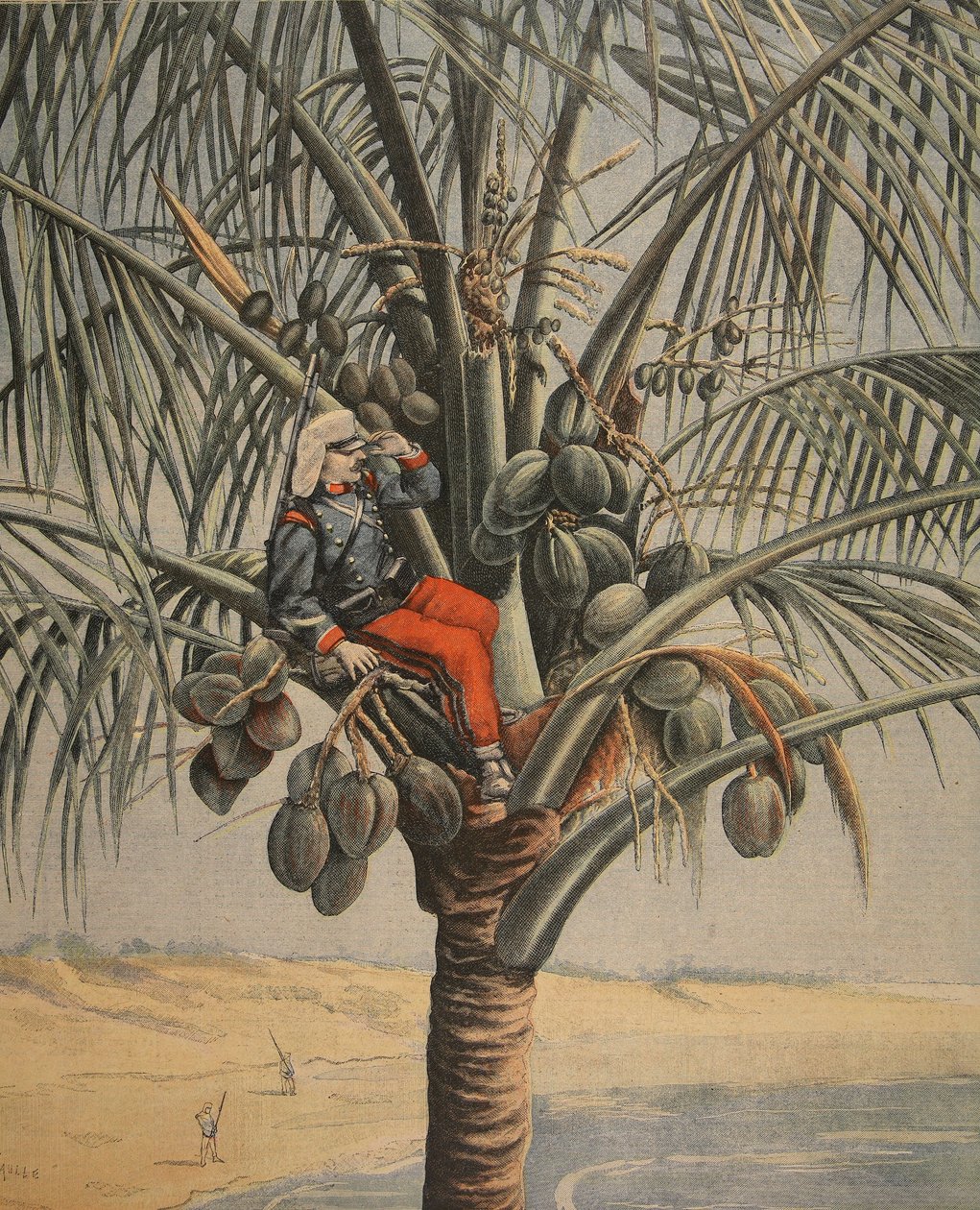 The Spanish American War, illustration fra Le Petit Journal: Supplement illustre, 12. juni 1898 af French School