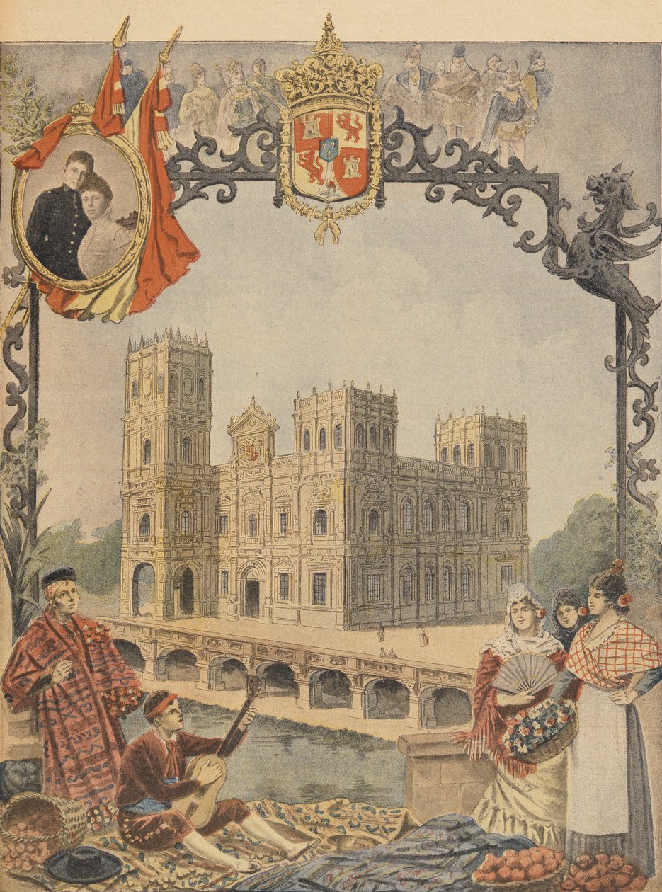 Den spanske pavillon på verdensudstillingen i 1900, Paris, illustration fra Le Petit Journal, 4. marts 1900 af French School