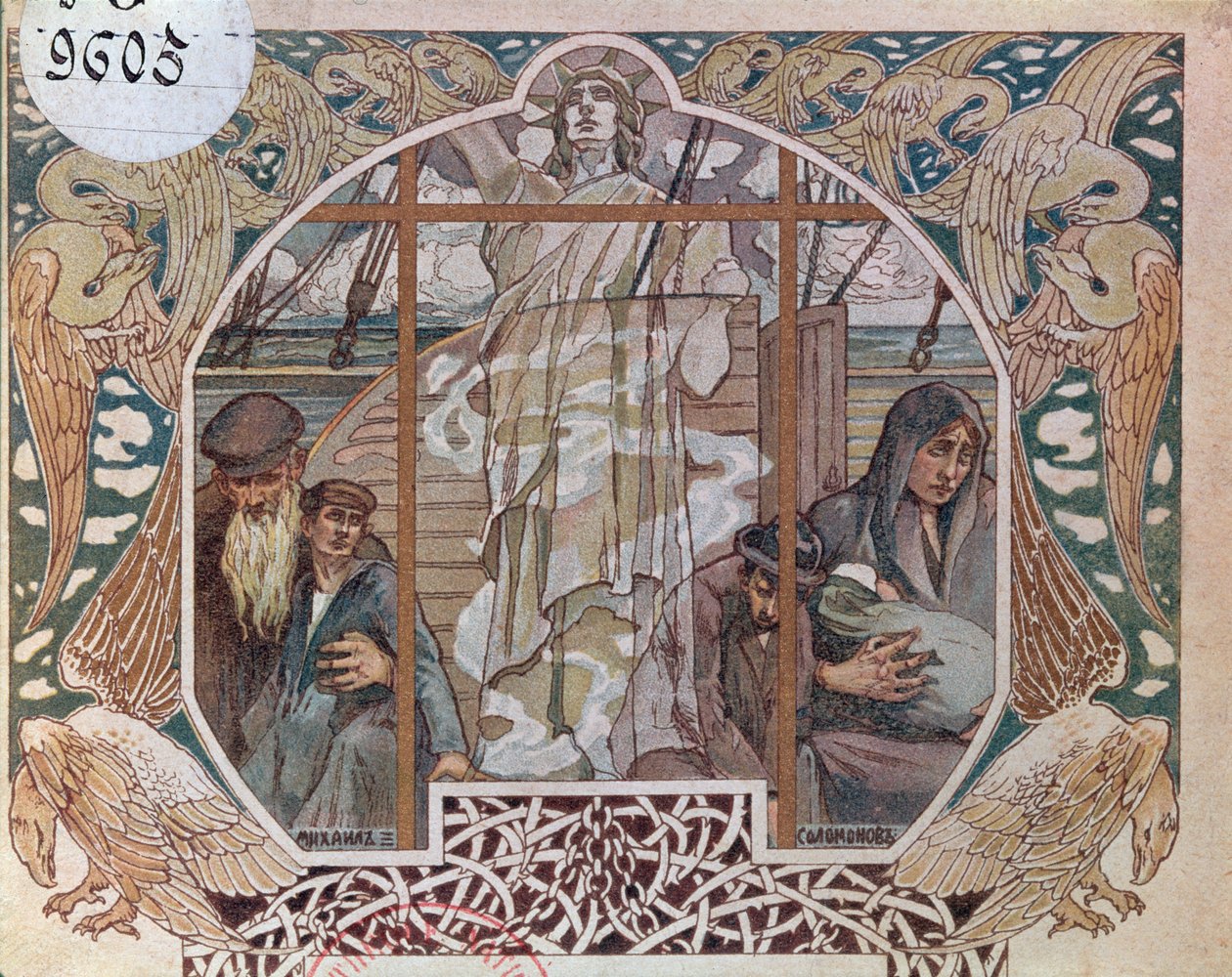 The Spirit of Liberty as the Only Hope, forsideillustration fra Au dela de lOcean, 1909 af French School