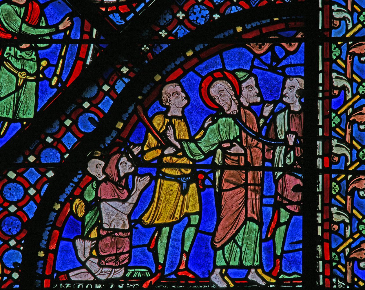 The St James Window: James helbreder en lammet (w5) af French School