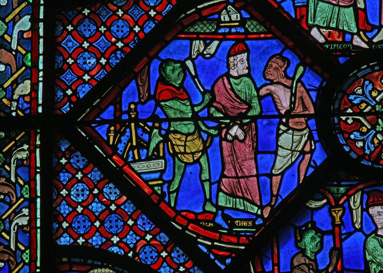 St James Window: Dæmonerne binder Almogenes (Hermogines) (w5) af French School