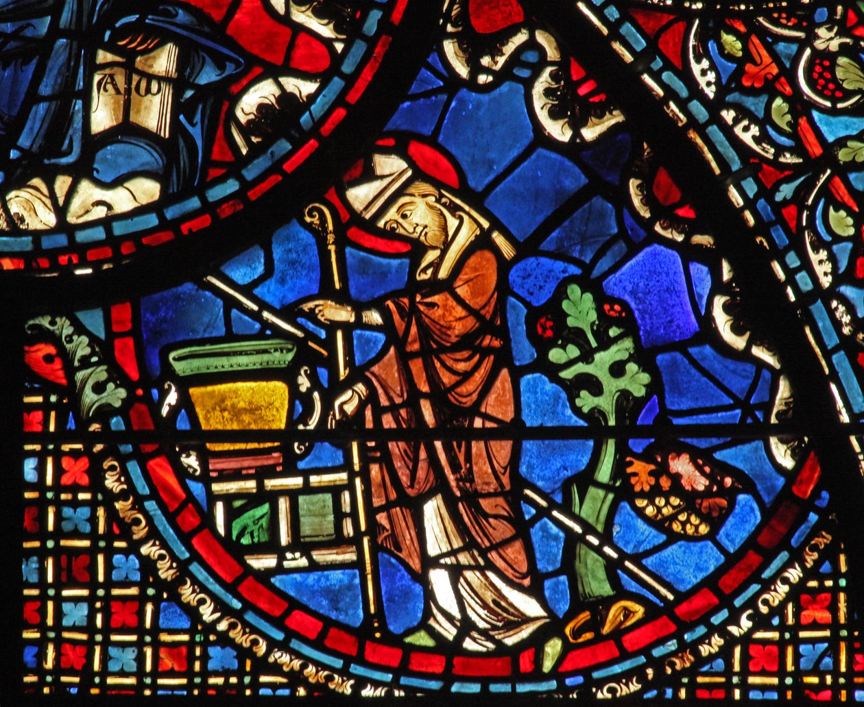 St Lubin-vinduet: velsigner noget vand (w45) af French School