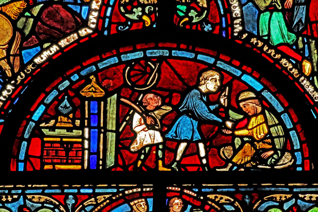 St Lubin-vinduet: donorer - vinmagere (w45) af French School