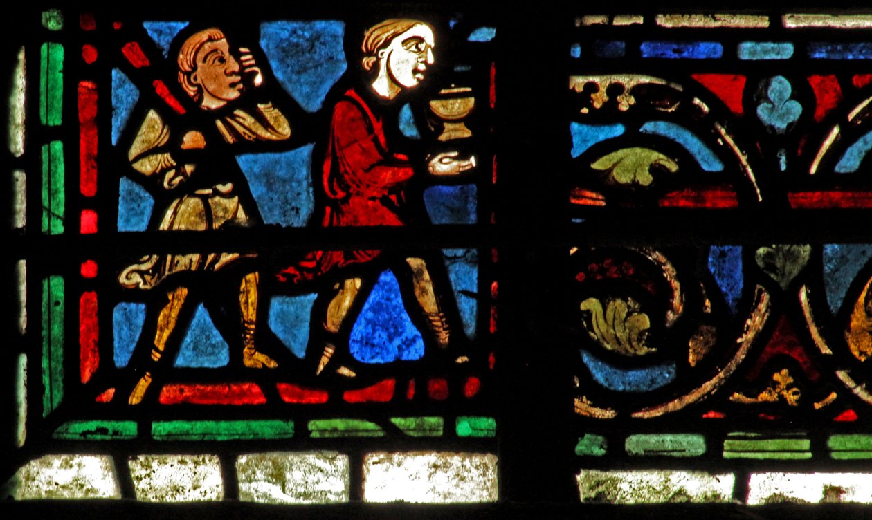 St Lubin-vinduet: donorer - vinmagere (w45) af French School