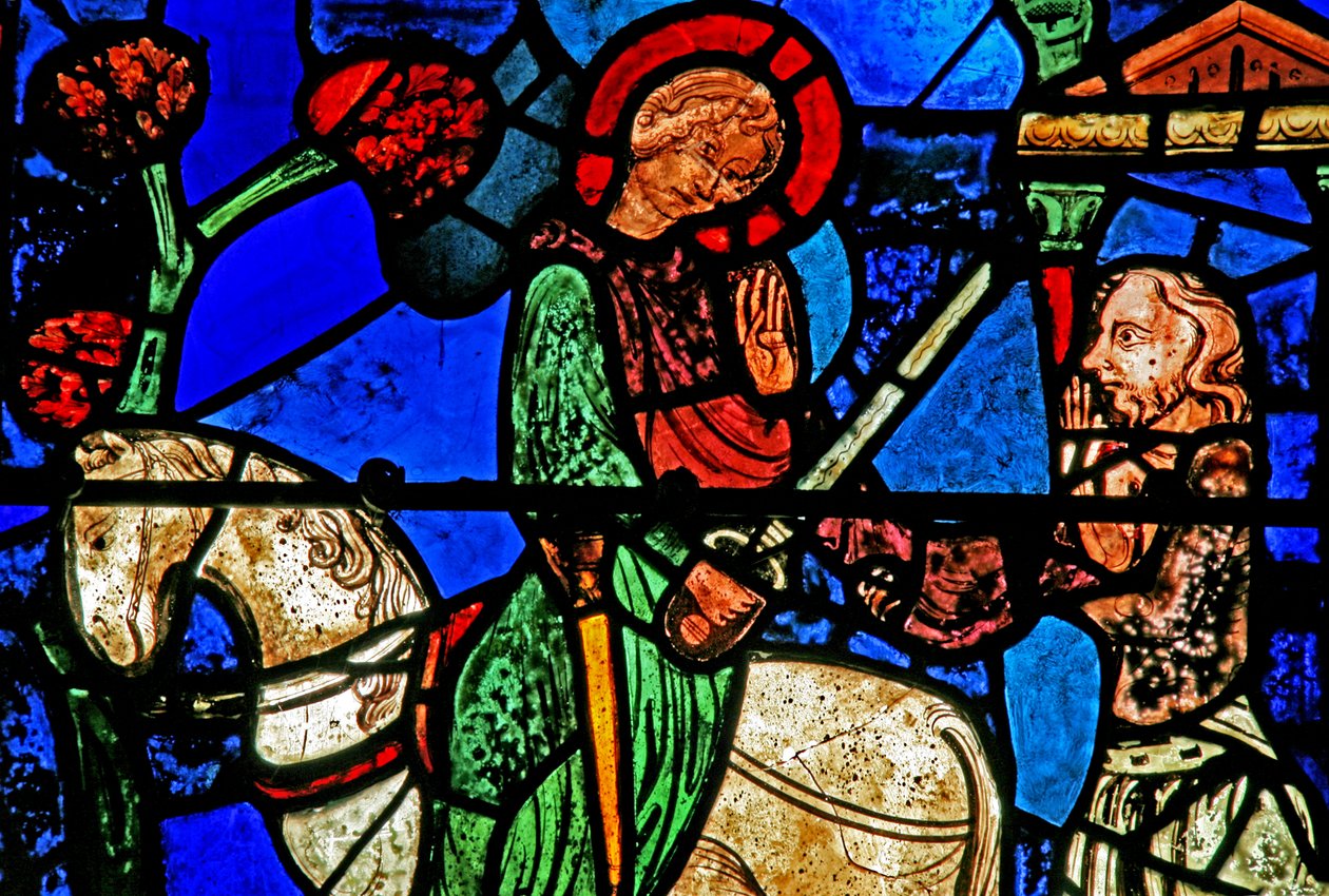 St Martin-vinduet: helgenen deler sin kappe (w20) af French School