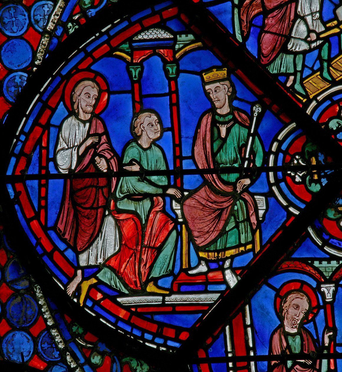St Thomas-vinduet: han præsenteres for kongen (w23) af French School