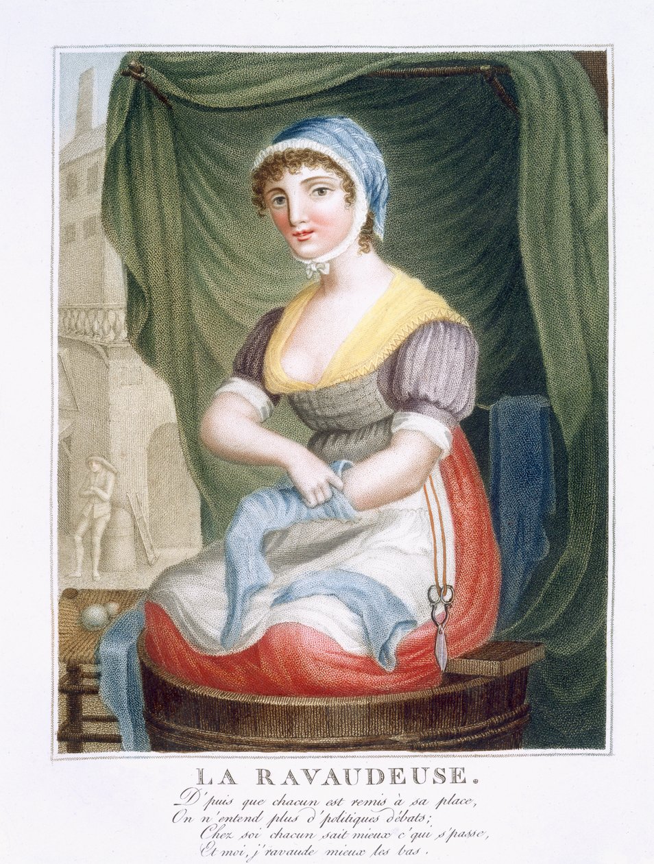 The Stocking Darner, ca. 1816 af French School