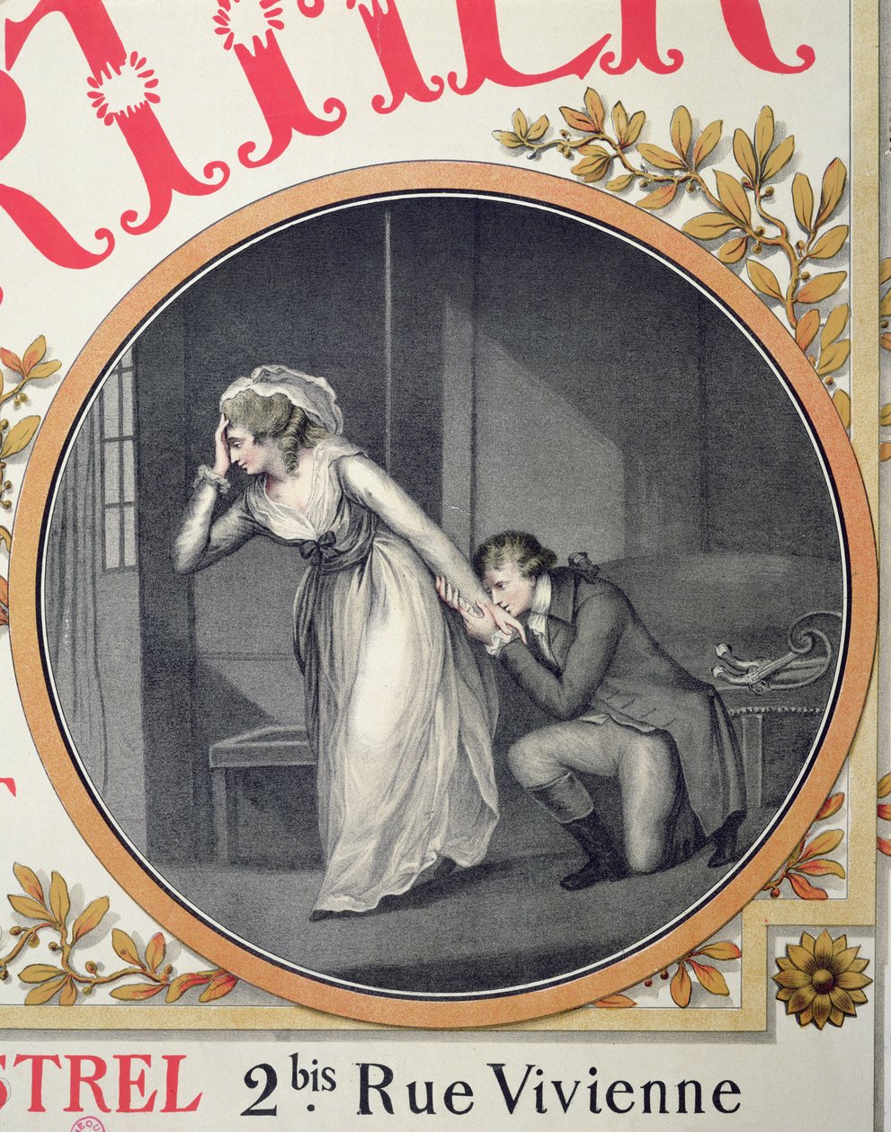 "Den unge Werthers lidelse", detalje på en plakat, der reklamerer for operaen "Werther" af Jules Massenet af French School