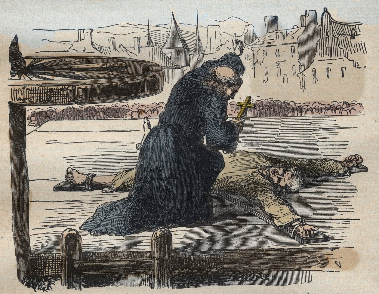 Torturen af Jean Calas, illustration fra Causes célèbres de tous les peuples..., af Armand Fouquier, 1858-67 af French School