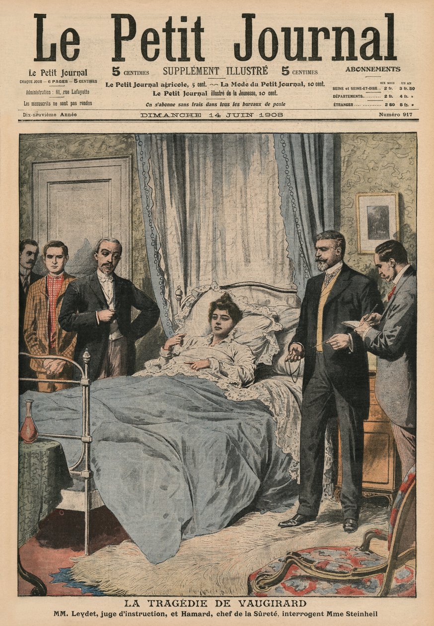 The Tragedy of Vaugirard, udspørger Marguerite Steinheil, illustration på forsiden fra 