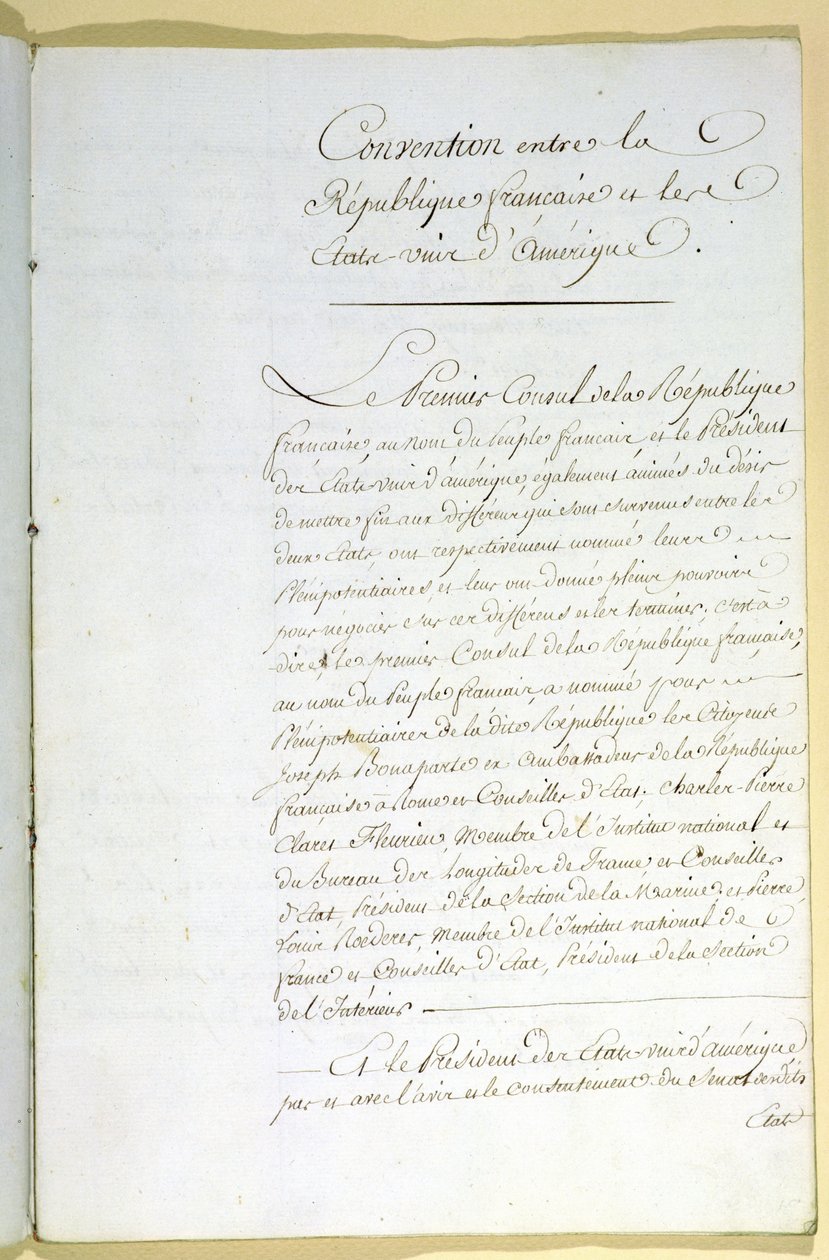 Traktaten i Mortefontaine, 30. september 1800 af French School