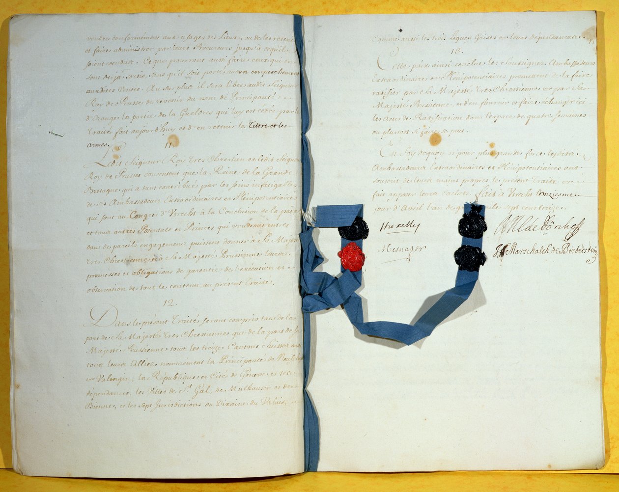 Utrecht-traktaten, 11. april 1713 (pen og blæk på papir) af French School
