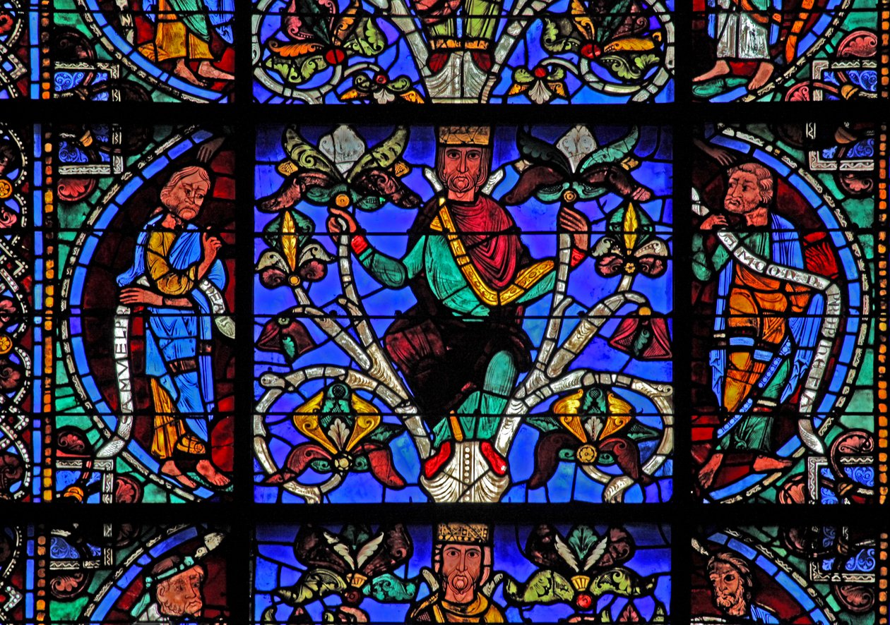 Isajs træ: Moses, Isajs konge, Bileam (w49) af French School