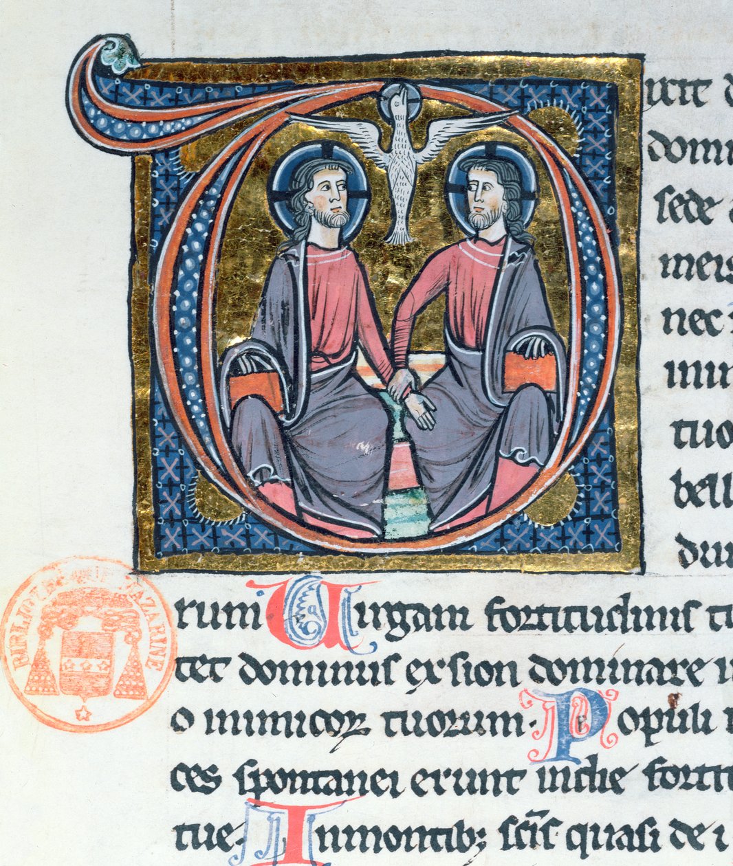 Treenigheden, oplyst initial fra en latinsk bibel af French School