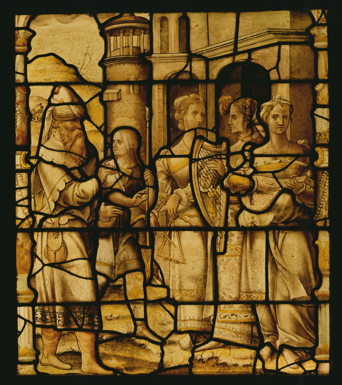 The Triumphant Return of David, fra Notre-Dame du Val, Provins af French School