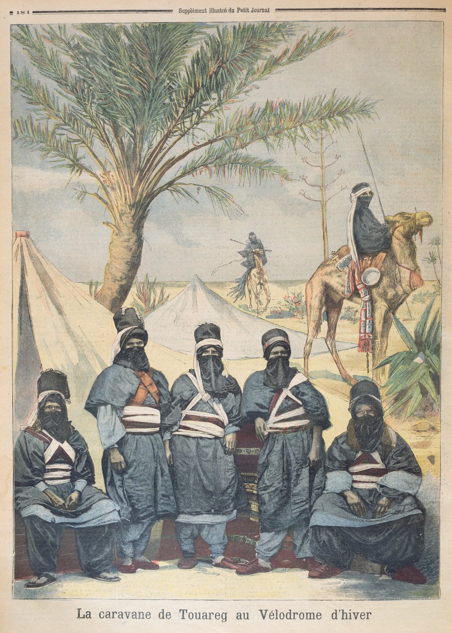 Tuareg-karavanen ved vintervelodromen, illustration fra Le Petit Journal, 4. juni 1894 af French School