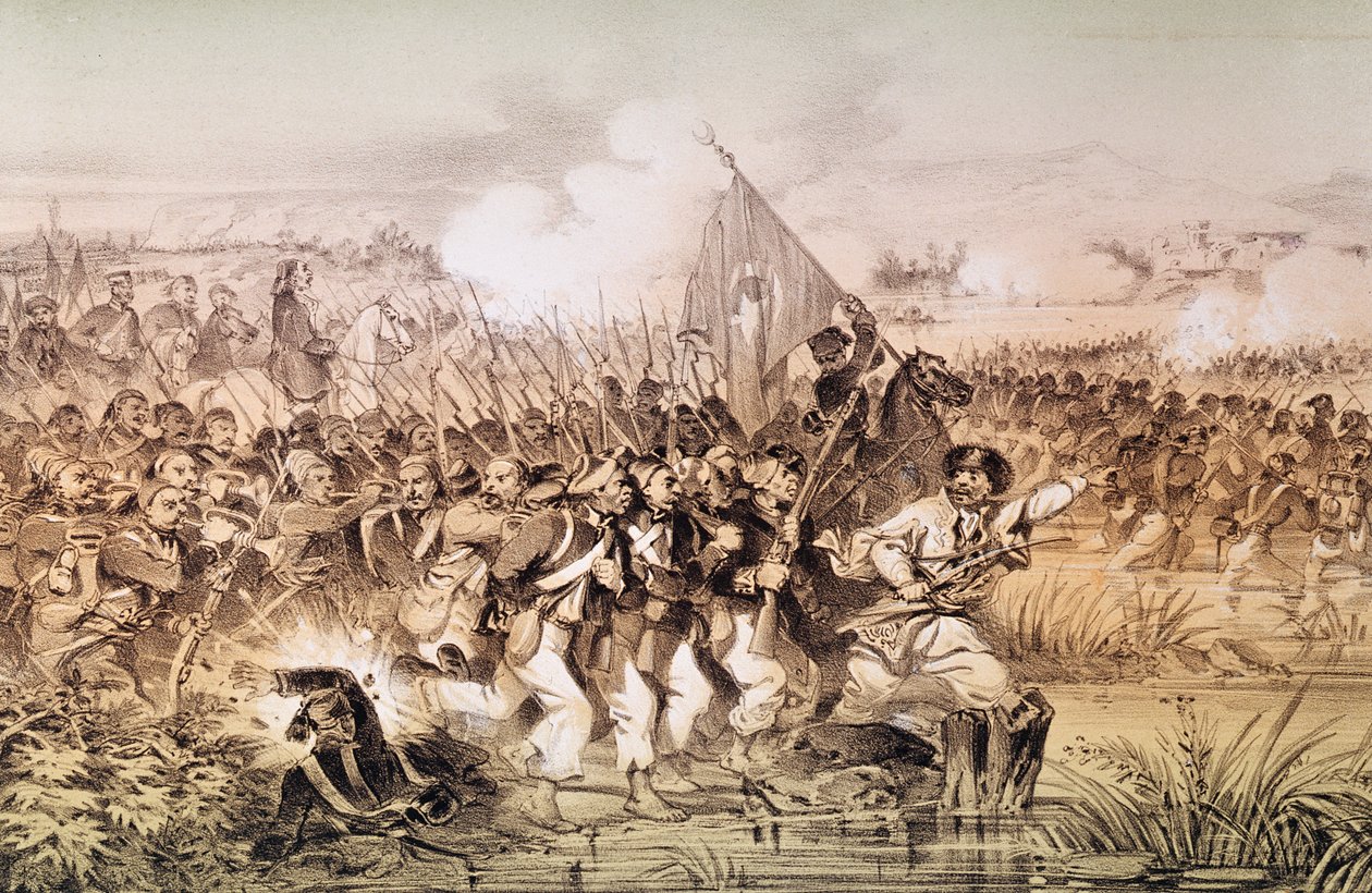Den tyrkiske hær under kommando af Omar Pasha krydser Ingour, 6. september 1855 af French School
