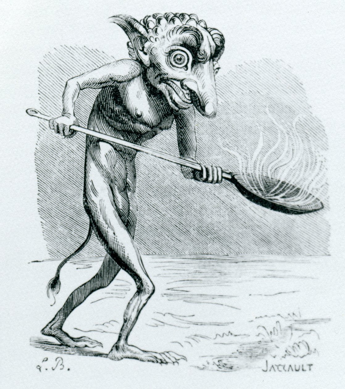 The Ukobach, illustration fra Dictionnaire Infernal af Jacques Albin Simon Collin de Plancy, 1818 af French School