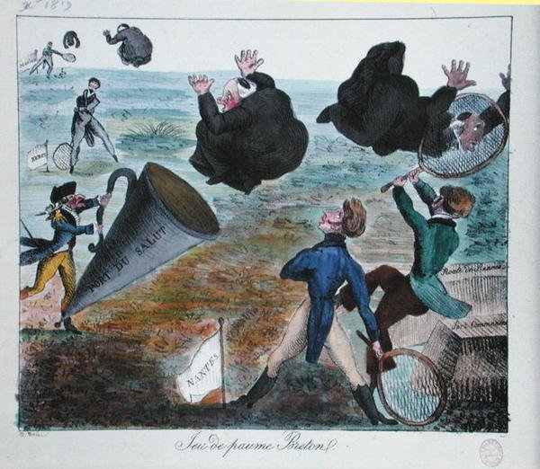 Missionærernes uvelkomne modtagelse i Bretagne, december 1819 (gravering) af French School