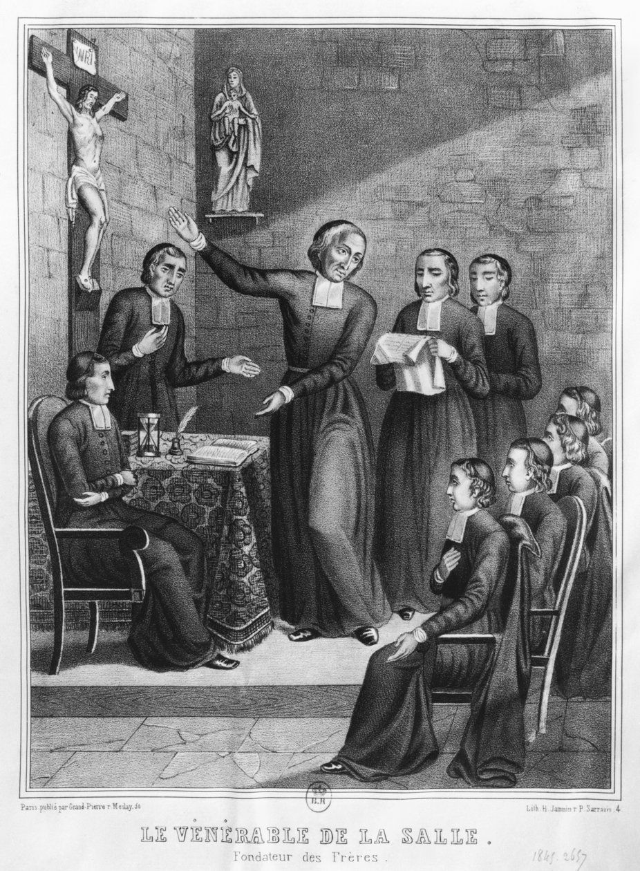 Den ærværdige Saint John Baptist de La Salle (1651-1719) graveret af H. Jannin og P. Sarrazin, 1845 af French School