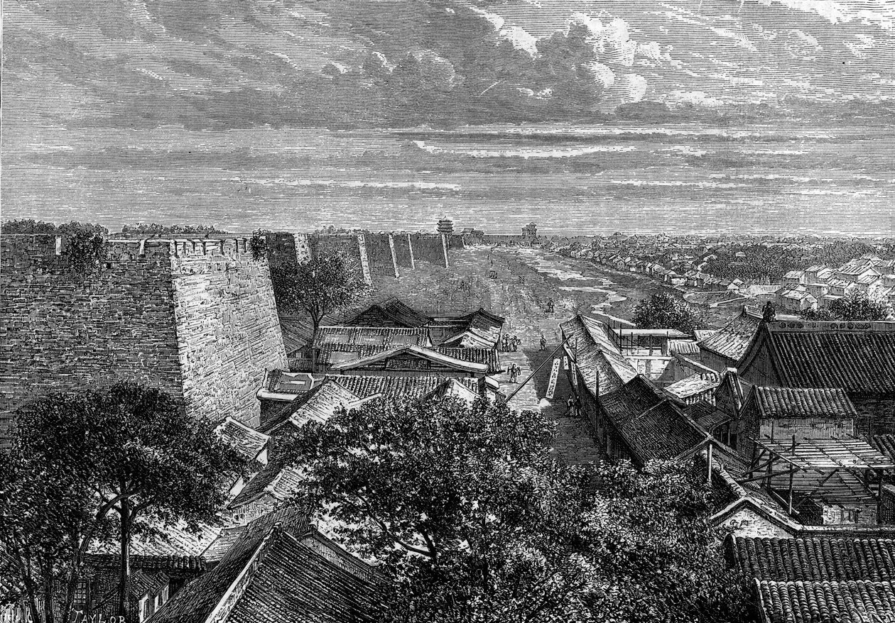 Murene i Pekin, Kina. Indgravering i "Ungdomsjournalen" af French School