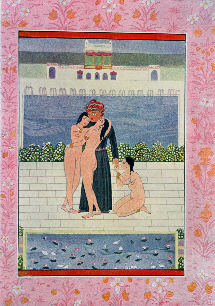 Hassan Badreddines bryllup, illustration fra The Arabian Nights, 1895 (farvegravering) af French School
