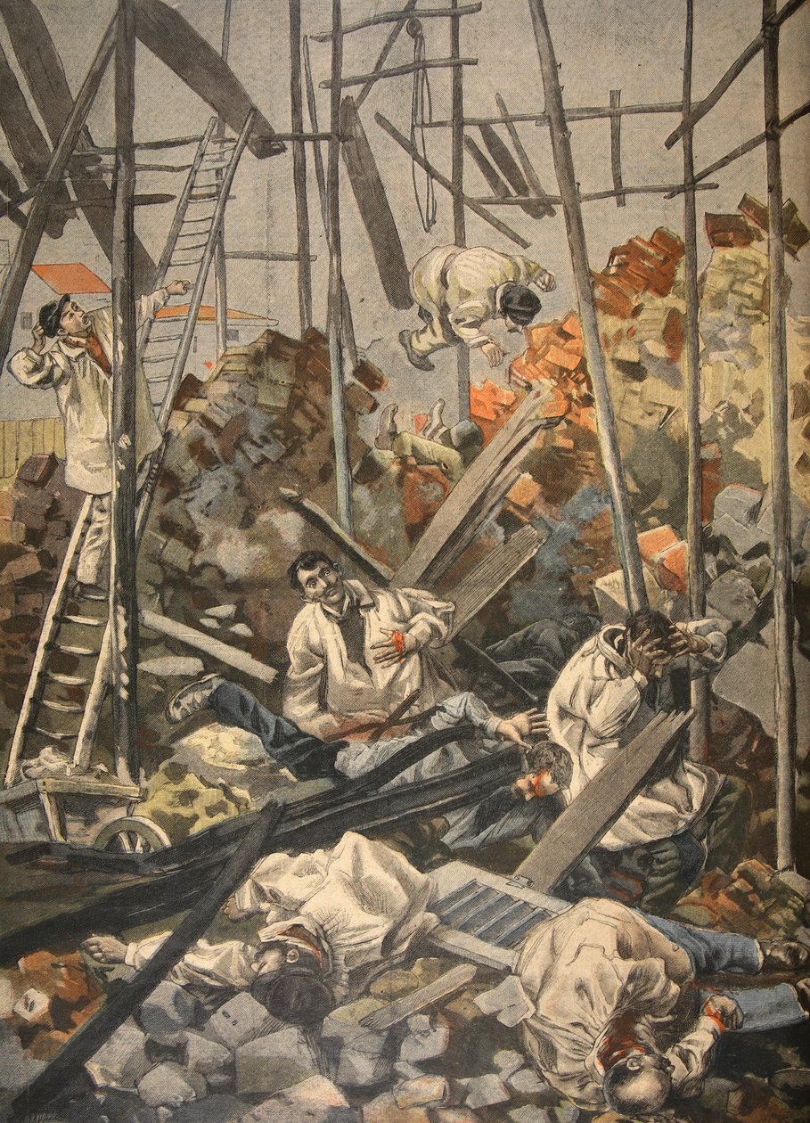 Ulykken ved Chesnay, illustration fra Le Petit Journal: Supplement illustre, 1898 af French School