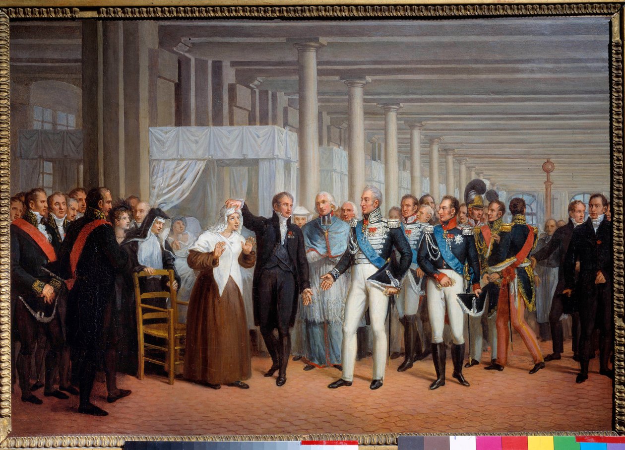 Anatomen og kirurgen baron Guillaume Dupuytren (1777-1835) på Hotel Dieu præsenterer en øjenoperé til King Charles X-maleri, fransk skole 1800-tallet, 375 x 540 cm Paris, karnevalsmuseum af French School