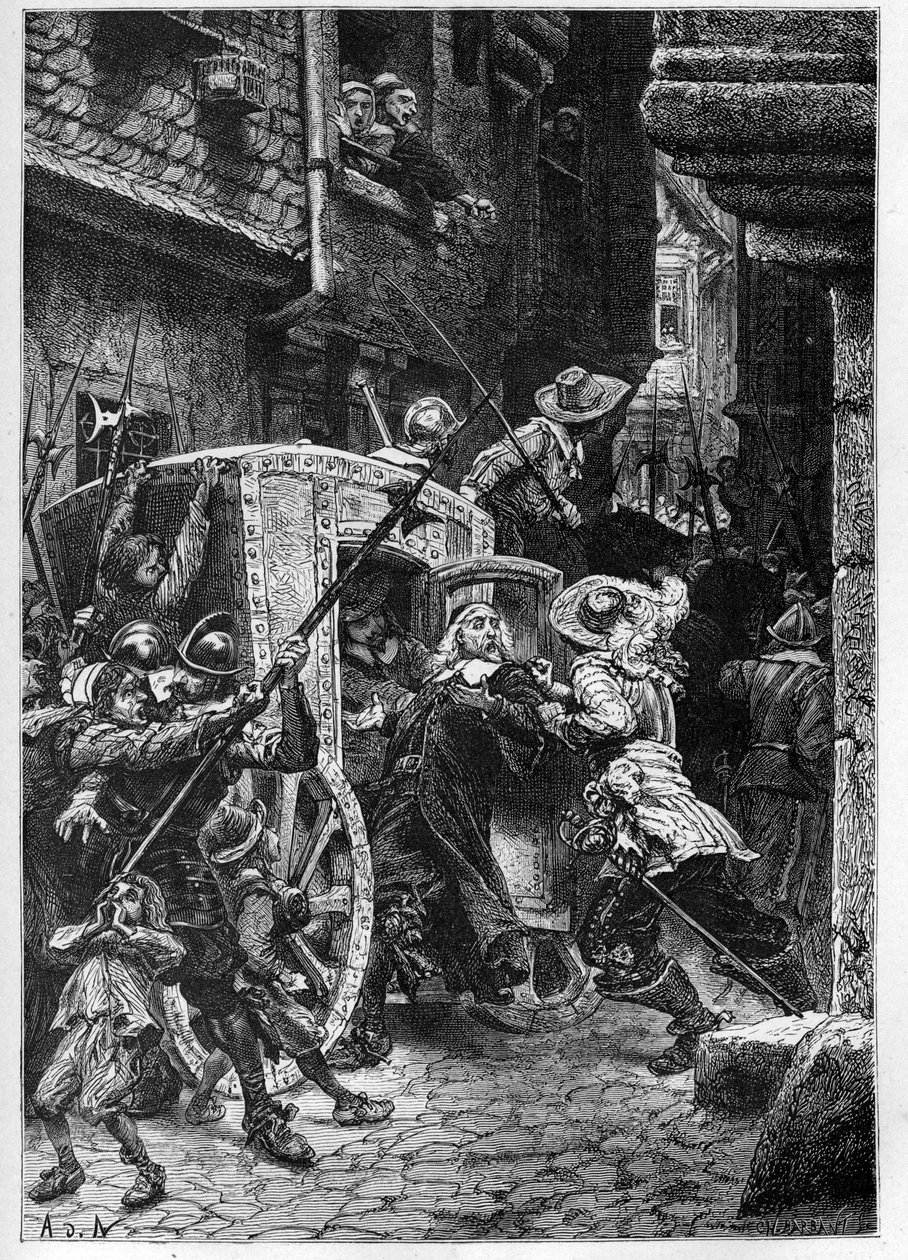 Anholdelsen af Pierre Broussel (1575-1654) i 1648 under ordre fra Anne af Østrig (1601-1666), hvilket provokerede folkets omvæltning (barrikadernes dage) og Fronde - arrestation af Pierre de Brousel, rådmand i Paris-parlamentet, kaldet Faderen af French School
