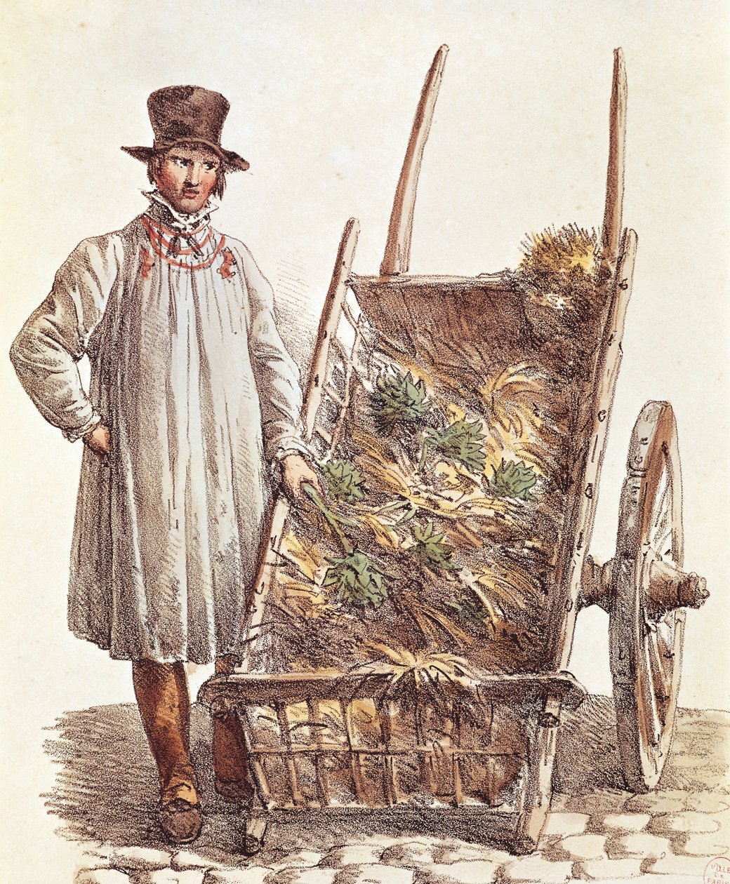 Artiskokkersælgeren, print, Frankrig af French School