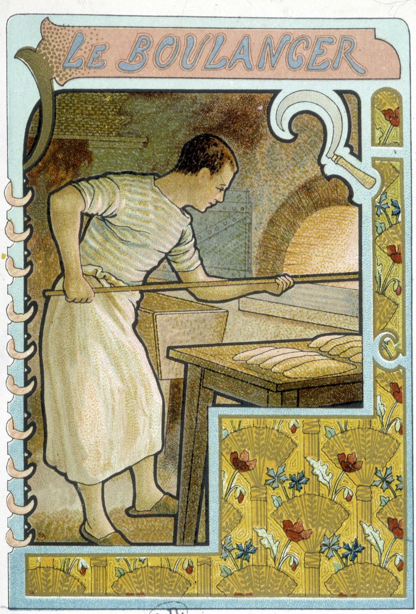 Bageren ved sin ovn - Chromo. af French School