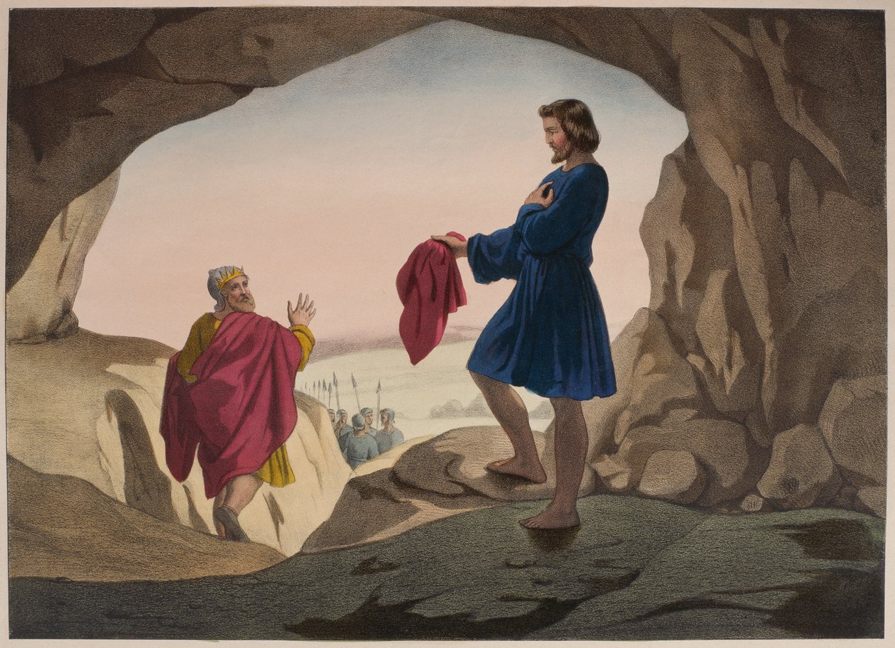 Josephs blodplettede frakke, illustration fra en katekismus LHistoire Sainte, udgivet af Charles Delagrave, Paris, slutningen af det 19. århundrede af French School